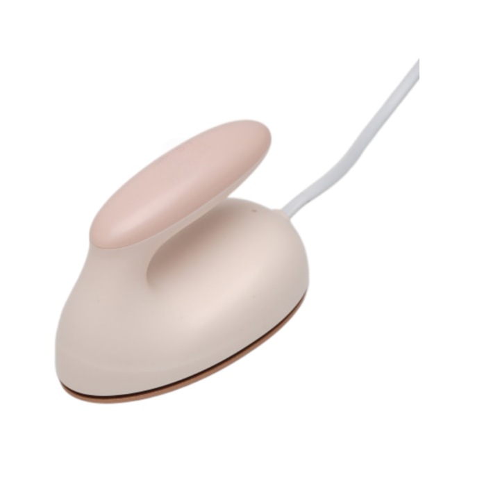 Fier de calcat mini, 220 V, incalzire in 20 de secunde, fier de calcat, mecanic, portabil, ORBER, comutator cu o singura pozitie, pentru calatorii, aluminiu/ABS, 58 × 66 × 102 mm, roz