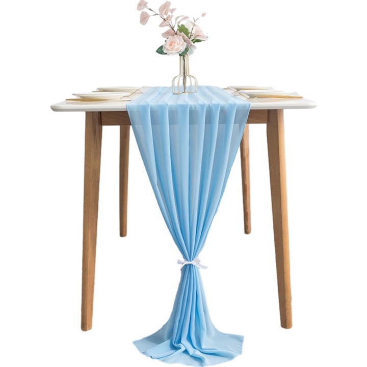 Asztali futó, sifon, 72x305cm, átlátszó
