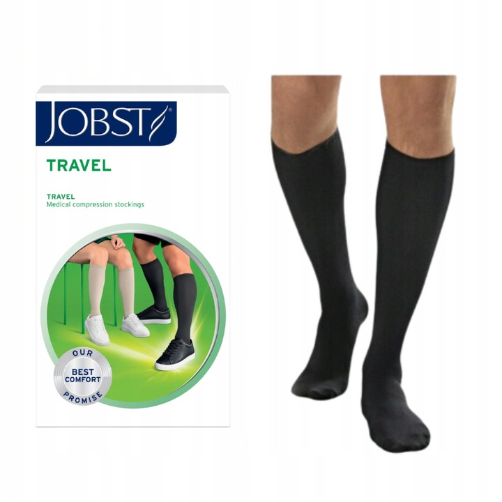 Ciorapi compresivi JOBST Travel, clasa I, negru, marimea 4