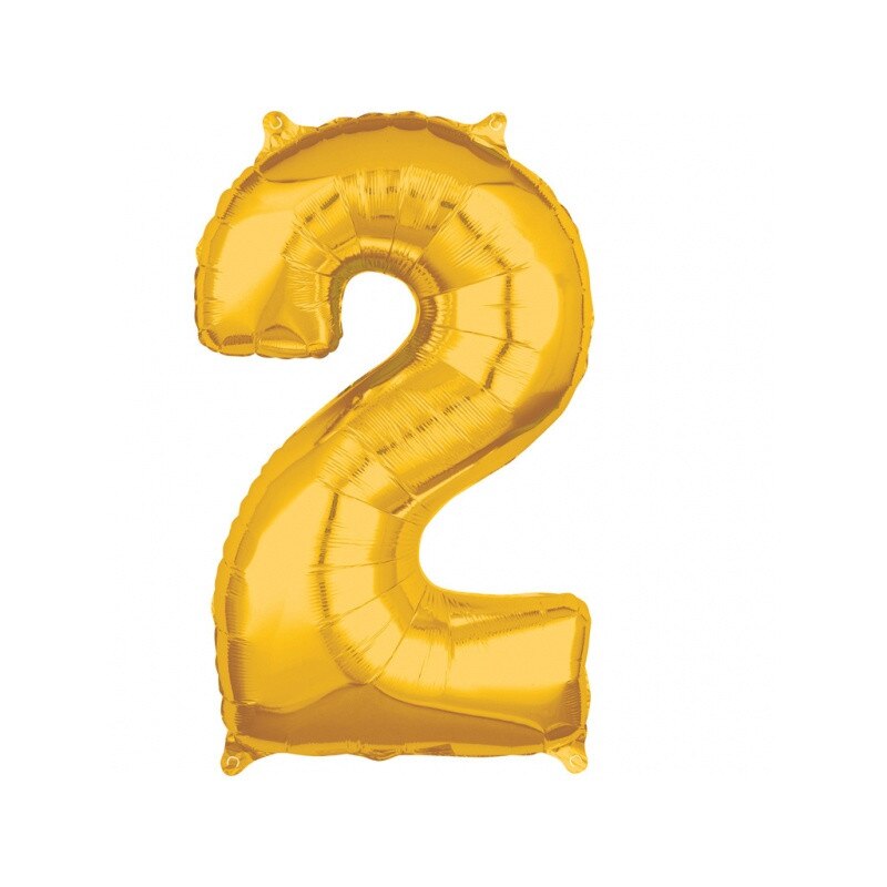 Balon Folie Cifra 2 Auriu - 43 x 66cm, Amscan 36554