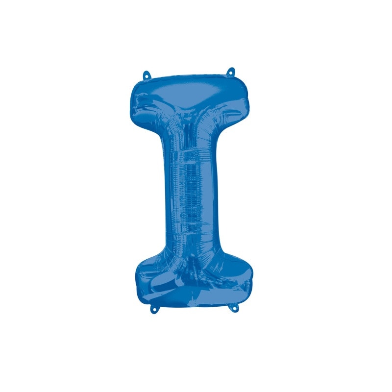 Balon Folie Mare Litera I Albastru - 45 x 81 cm, Amscan 35417