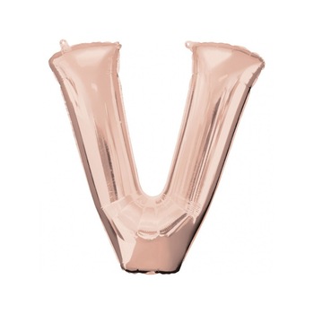 Balon Folie Mare Litera V Rose Gold - 81 x 81cm, Amscan 36585 Balon Folie Mare Litera V Rose Gold - 81 x 81cm, Amscan 36585