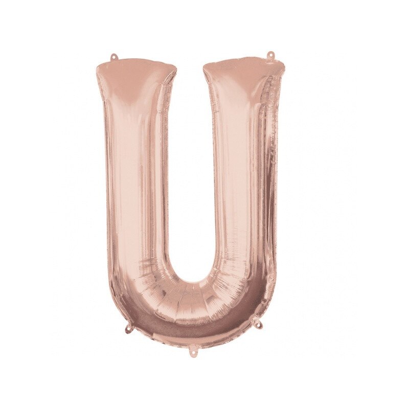 Balon Folie Mare Litera U Rose Gold - 58 x 83cm, Amscan 36584