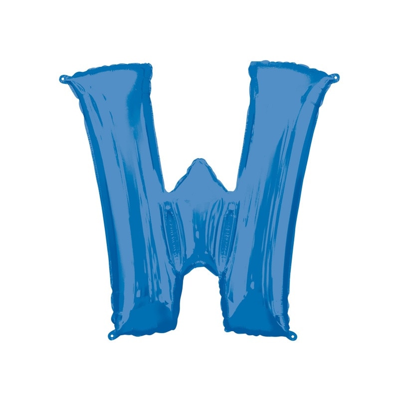 Balon Folie Mare Litera W Albastru - 71 x 83 cm, Amscan 35445