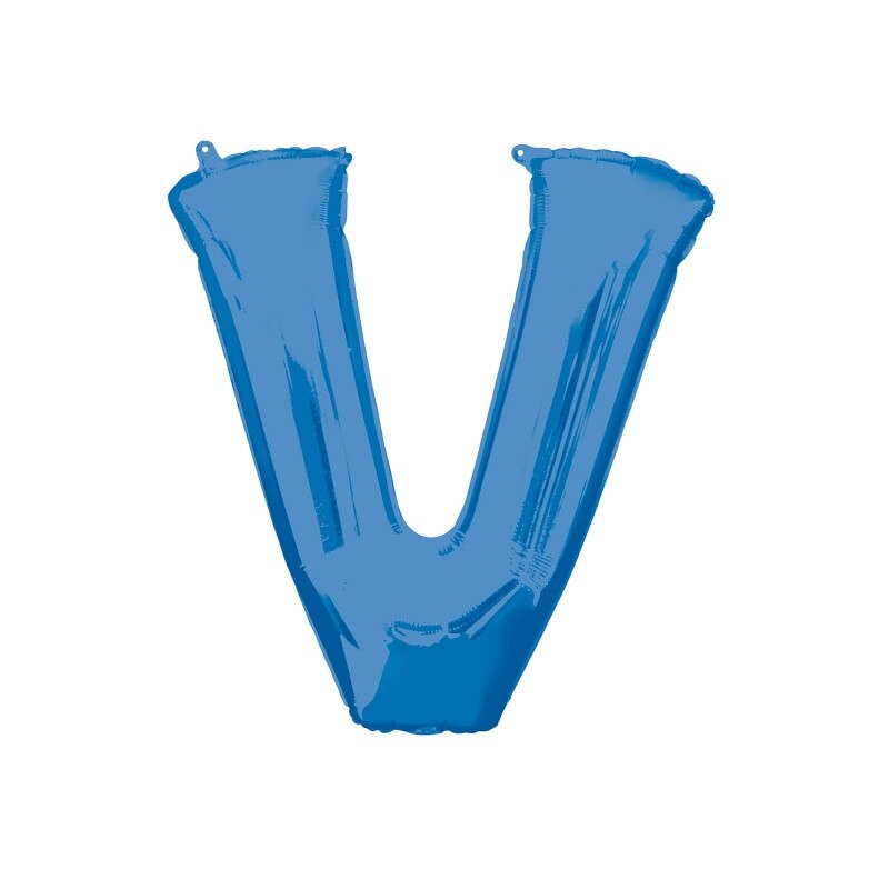 Balon Folie Mare Litera V Albastru - 81 x 81 cm, Amscan 35443