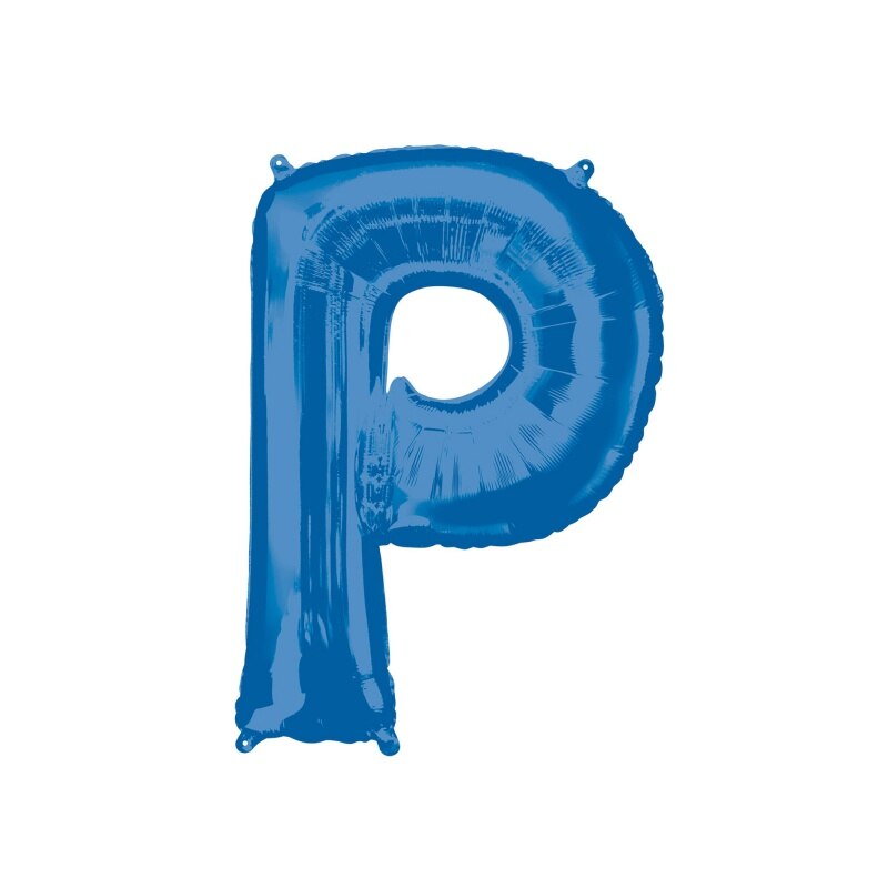 Balon Folie Mare Litera P Albastru - 60 x 81 cm, Amscan 35431