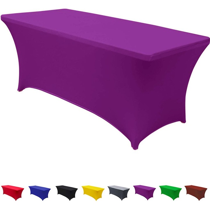 Lila stretch téglalap alakú asztalterítő 183x74x76cm