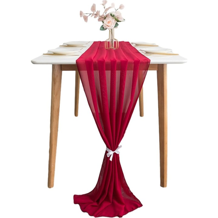 Asztali futó, sifon, 72x305cm, átlátszó