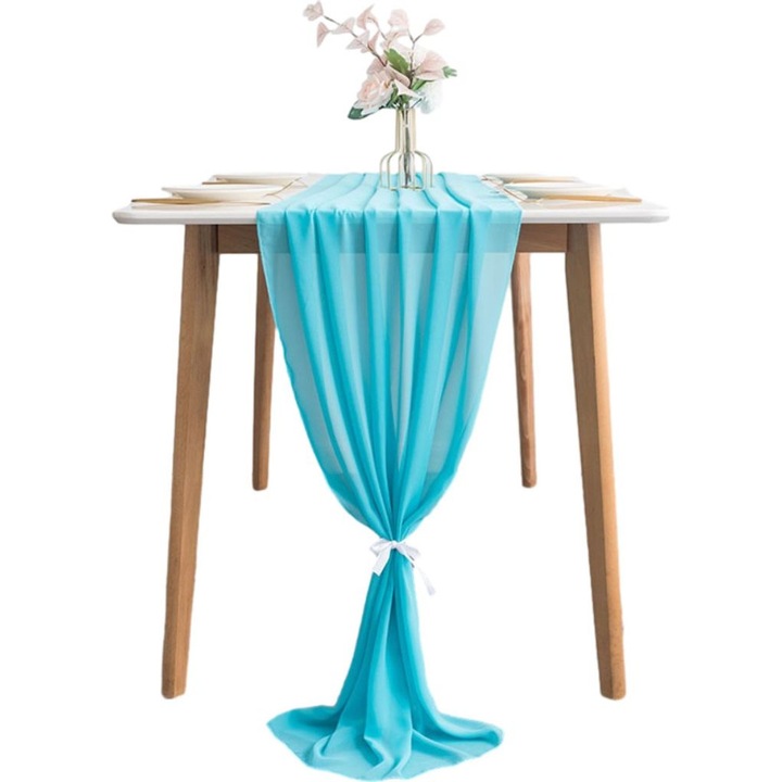 Asztali futó, sifon, 72x305cm, átlátszó