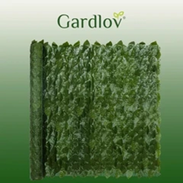 Gardlov műnövényfal, 3 m, 300 x 50 cm, 6 panel, 100 rögzítő bilincs, Poliészter + PP, Zöld