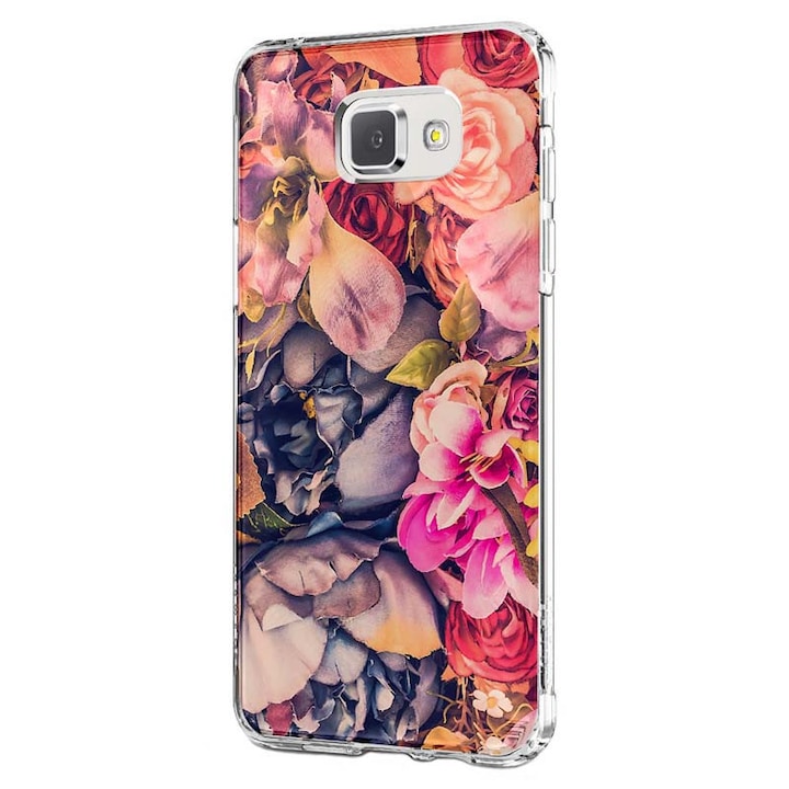 Szilikon védõ tok, Floral, Samsung Galaxy A7 2016