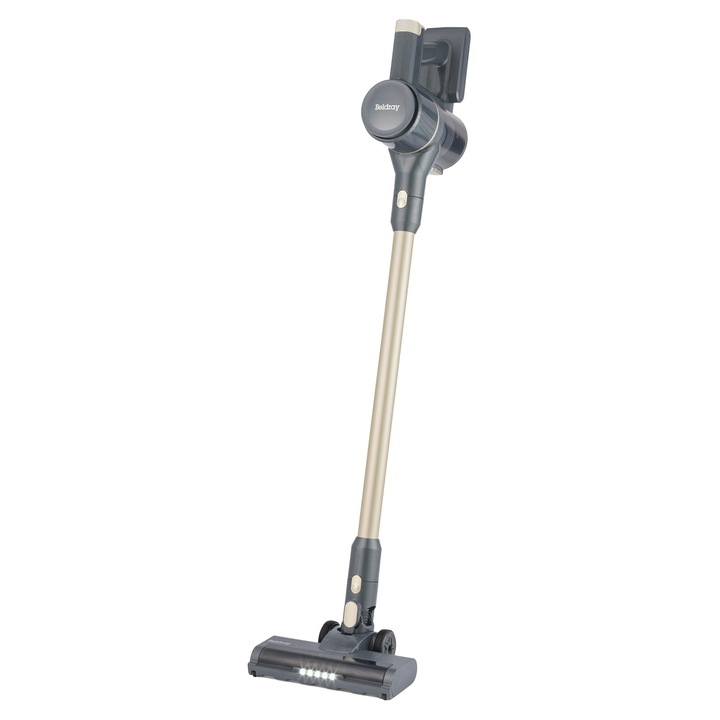 Beldray BEL01843VDE Aspirator fara fir Airapid, recipient de praf de 500 ml, poate fi folosit ca aspirator de mana, perie motorizata LED pentru podea, inclusiv suport de perete, filtru HEPA, duza si perie pentru crapaturi 2-in-1, 22, 2V