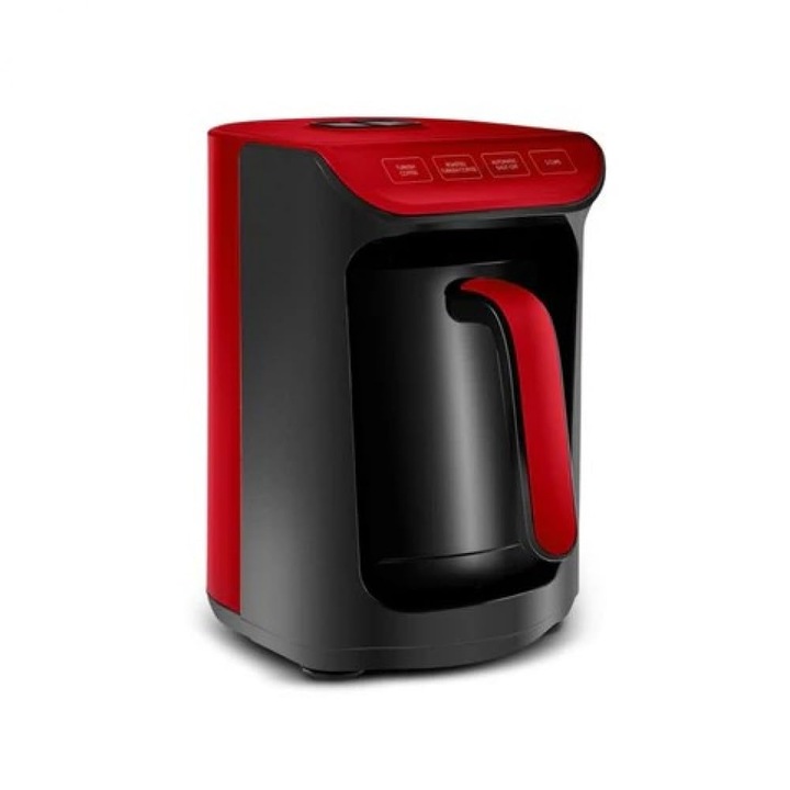 Cafetieră electrică Karaca, 300 ml, 535 W, funcție cafea cu lapte, roșu