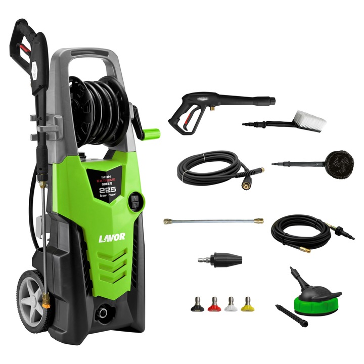 Masina de curatat cu inalta presiune Lavor, 225 bar, 300 W, sistem de spuma reglabil, 2 perii, tambur pentru furtun