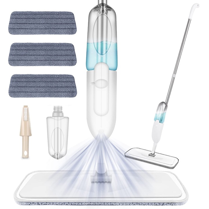 Mop cu pulverizare GONICVIN SprayMop-500, 3 tampoane, rezervor 500 ml, pentru gresie, laminat, marmura