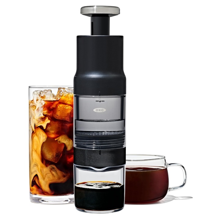 Filtru de cafea manual portabil OXO, inox, rezistență reglabilă, compact, 8, 62x3, 43x3, 31cm