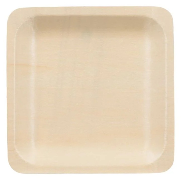 Set Farfurii din Lemn 18x18cm - 6buc Saiconcept