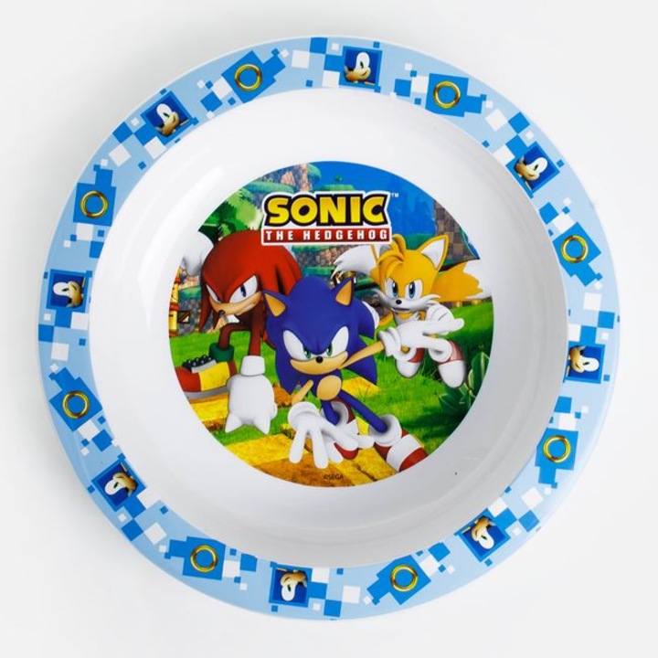 Farfurie Adanca din Plastic cu Model Sonic Ø20, 5cm Saiconcept