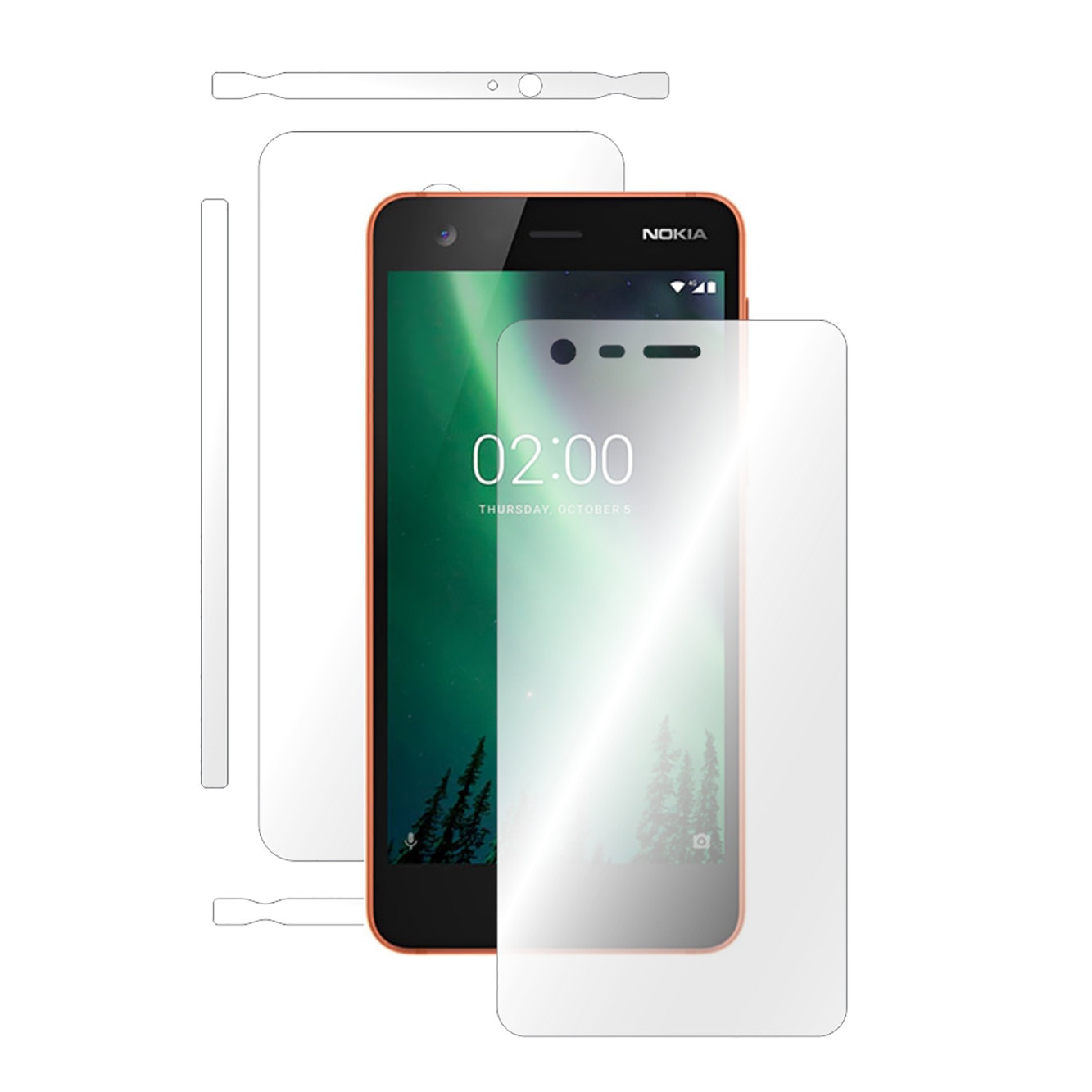 Folie Smart Protection Nokia 2 fullbody,protectie completa ecran,spate si laterale+Smart Spray®,Smart Squeegee®,microfibra si instructiuni instalare incluse