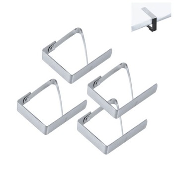 Set 4 cleme sau clipsuri pentru fixare fata de masa din inox Set 4 cleme sau clipsuri pentru fixare fata de masa din inox