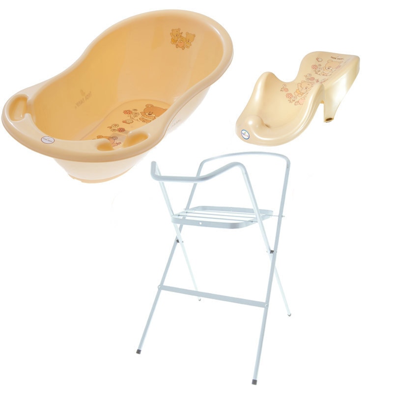 Set pachet cadita crem Ursulet + suport anatomic si suport metalic