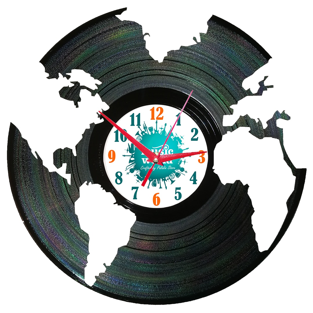 Ceas de perete disc vinil - MUSIC WORLD