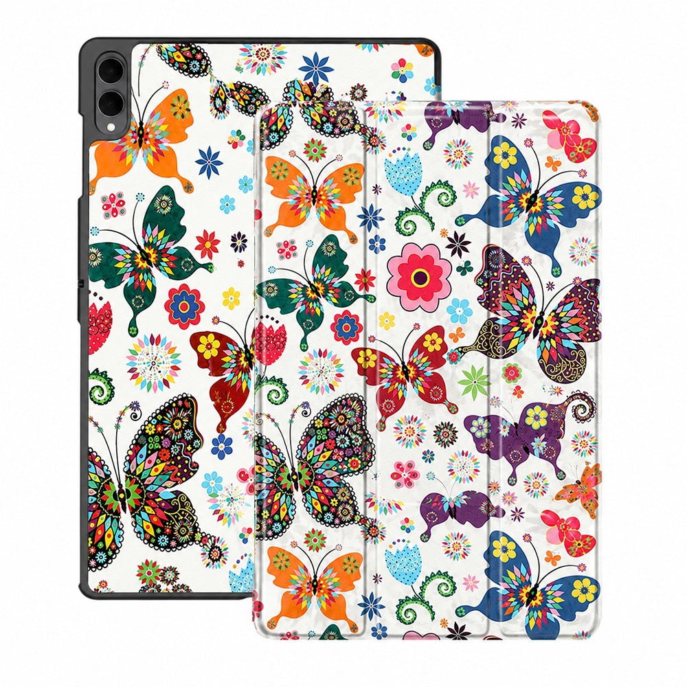 Husa tableta din piele pentru Samsung Galaxy Tab S11 Ultra, Protectie Completa, Butterfly design, Multicolor