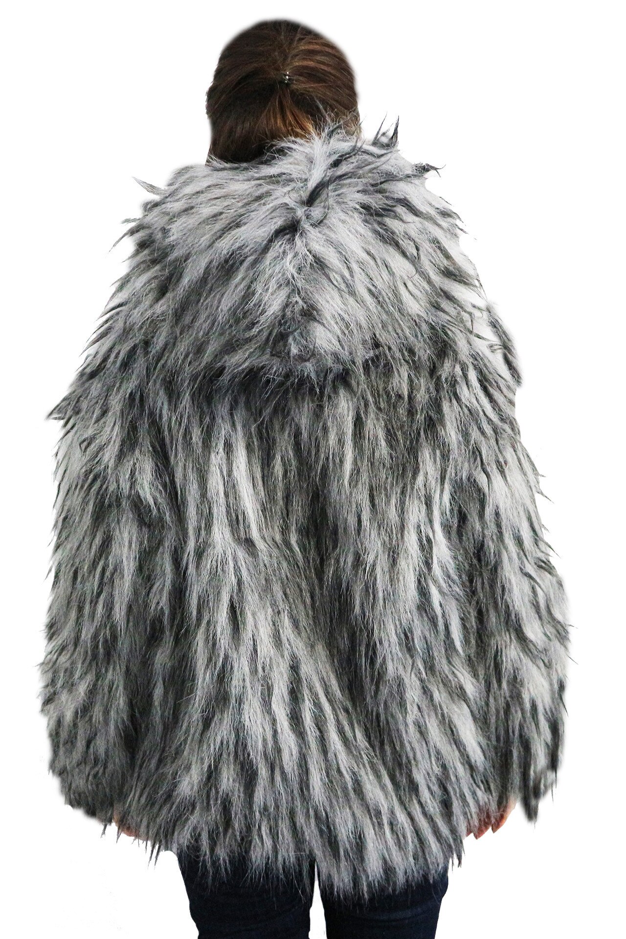 Blana sintetica cu fir lung, Steff Boutique, Gri, Marime