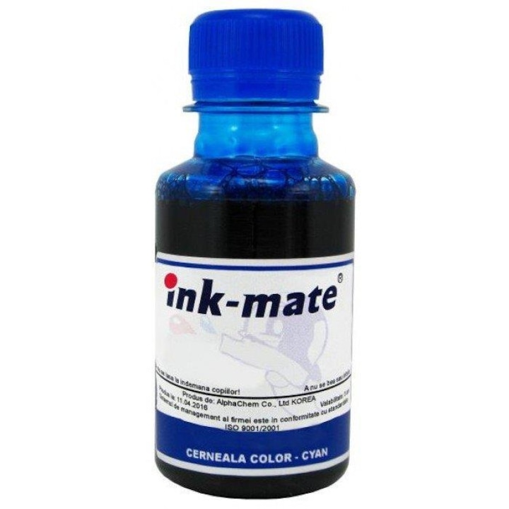 Tintás üveg Ink-Mate kompatibilis HP (302XL) 1x100ml F6U67AE Cián