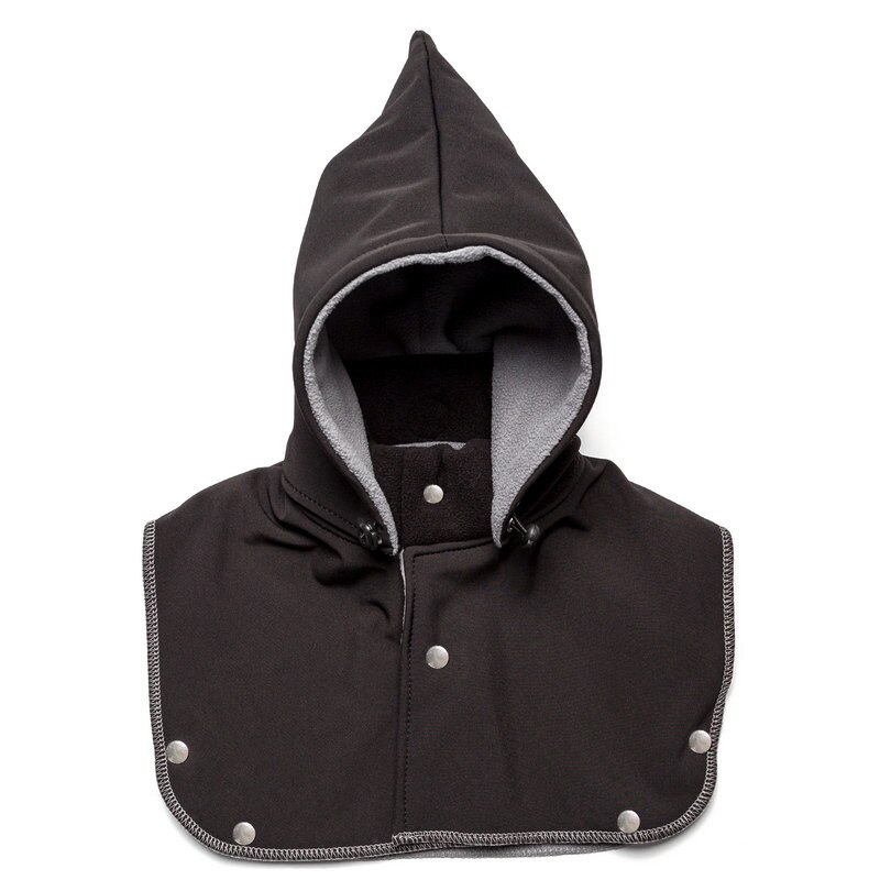 Gluga si fular de incalzire a gatului pentru bebelusi Liliputi, Black-grey, negru