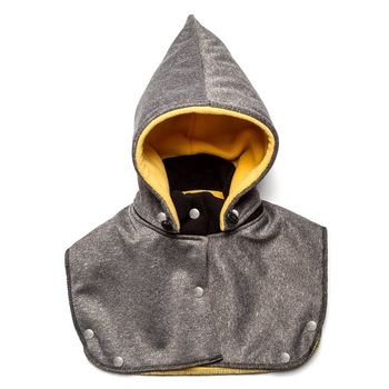 Gluga si fular de incalzire a gatului pentru bebelusi Liliputi, Grey-yellow, gri Gluga si fular de incalzire a gatului pentru bebelusi Liliputi, Grey-yellow, gri