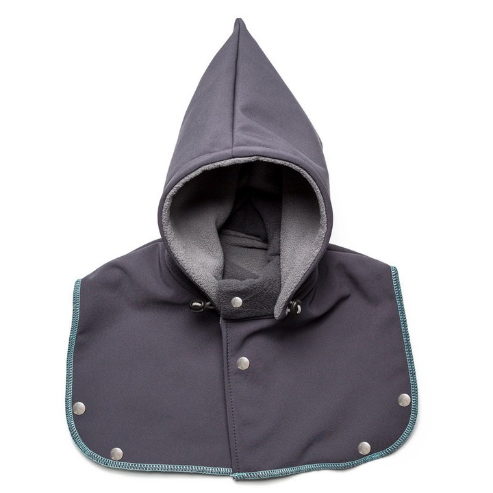 Gluga si fular de incalzire a gatului pentru bebelusi Liliputi, Skully, gri