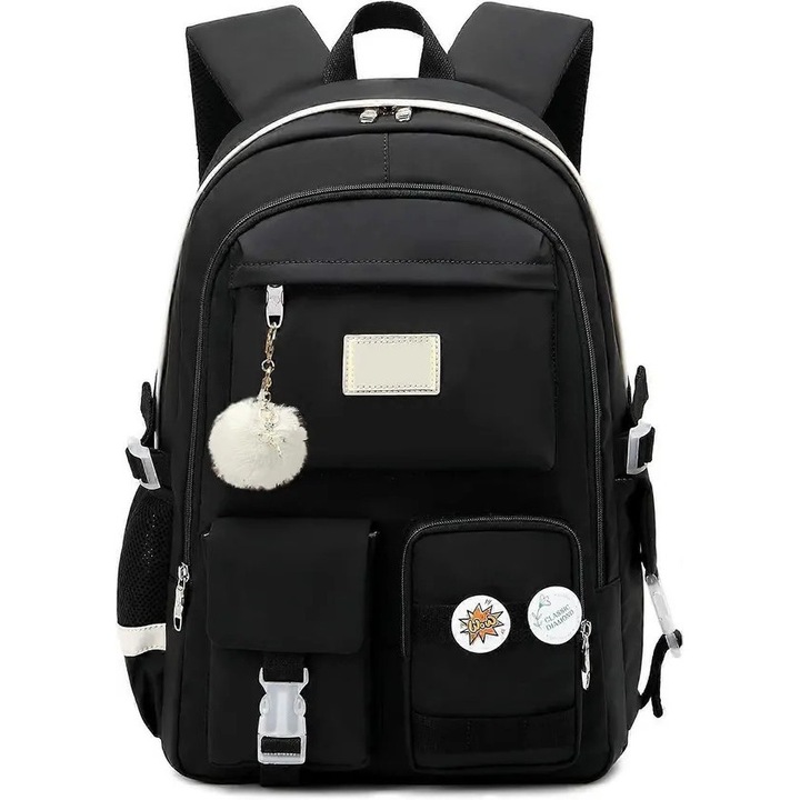 Rucsac laptop 15.6 inch, rezistent, negru, 32x19x45cm