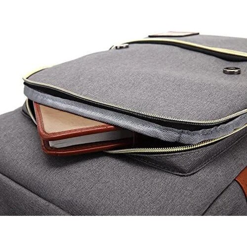 Rucsac vintage unisex, 29x43x13.5cm, negru, pentru laptop 15.6 inch
