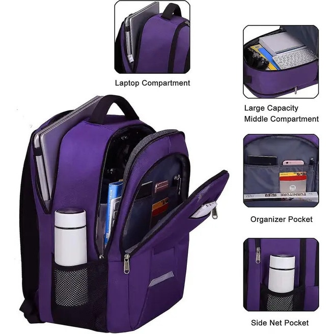 Rucsac laptop 15.6 inch, rezistent, usor, negru, 29x25x46cm, cu port USB si antifurt