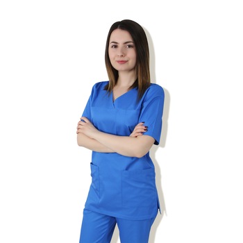 Bluza, PRIMA, UNISEX, maneca scurta, anchior V, 3 buzunare, XXXL, albastru Bluza, PRIMA, UNISEX, maneca scurta, anchior V, 3 buzunare, XXXL, albastru