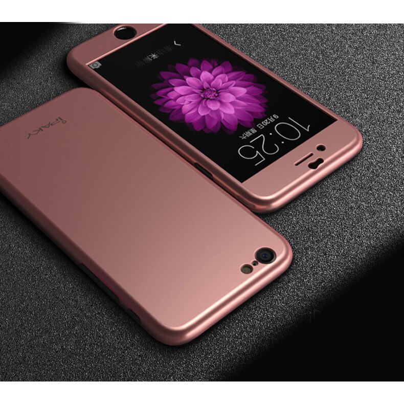 Husa IPAKY Fashion - Full Protection 360 - Iphone 6 Plus / 6S Plus (Rose Gold) cu Folie Protectie Ecran