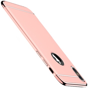 Husa IPAKY Glamour Look 3 in 1 Hybrid cu Insertie Aurie - Iphone X (Rose Gold) Husa IPAKY Glamour Look 3 in 1 Hybrid cu Insertie Aurie - Iphone X (Rose Gold)