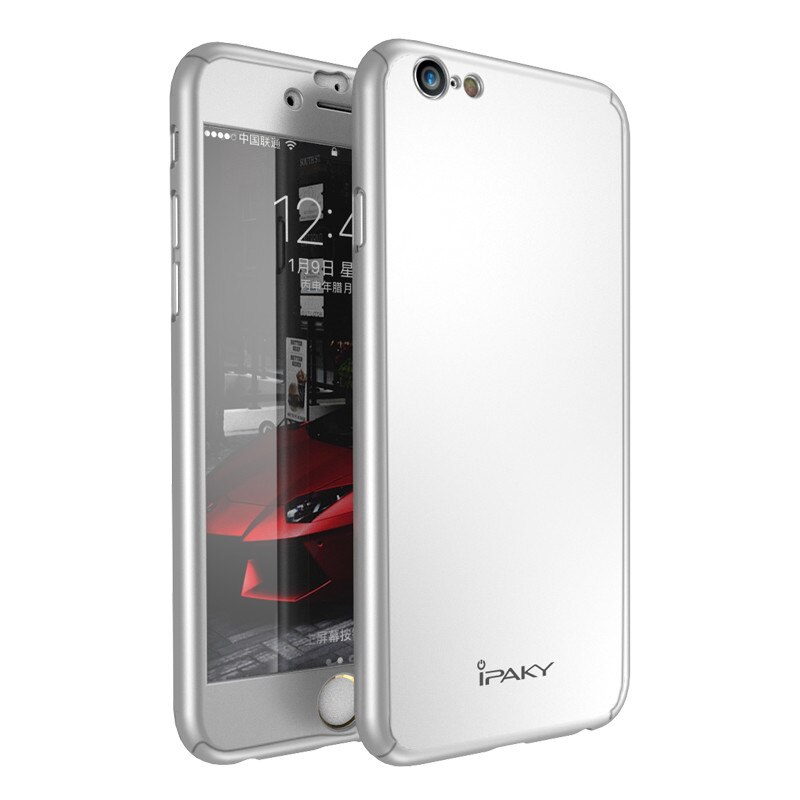 Husa IPAKY Office - Full Protection 360 - Iphone 6 Plus / 6S Plus (Silver) cu Folie Protectie Ecran