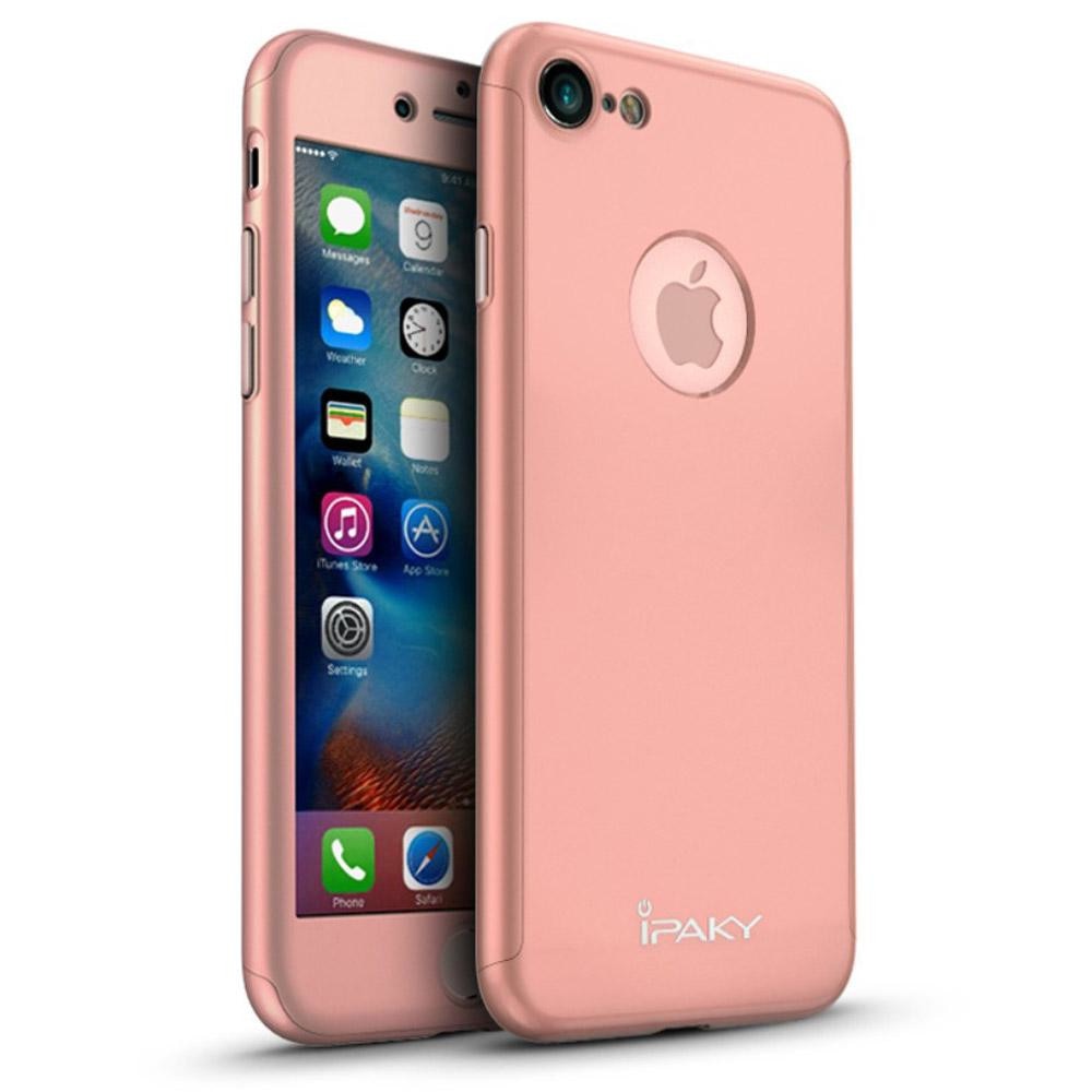 Husa IPAKY GLAMOUR - Full Protect 360 Decupata - Iphone 6 / 6S (Rose Gold) cu Folie Protectie Ecran