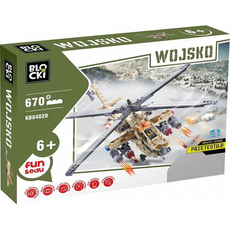 Joc Constructie Blocki - Elicopter Lupta 670 piese