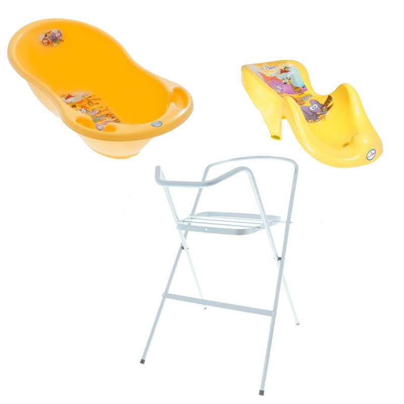 Set pachet cadita SF galben + suport anatomic si suport metalic
