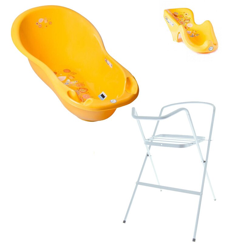 Set pachet cadita galben FL 102 cm + suport anatomic si suport metalic