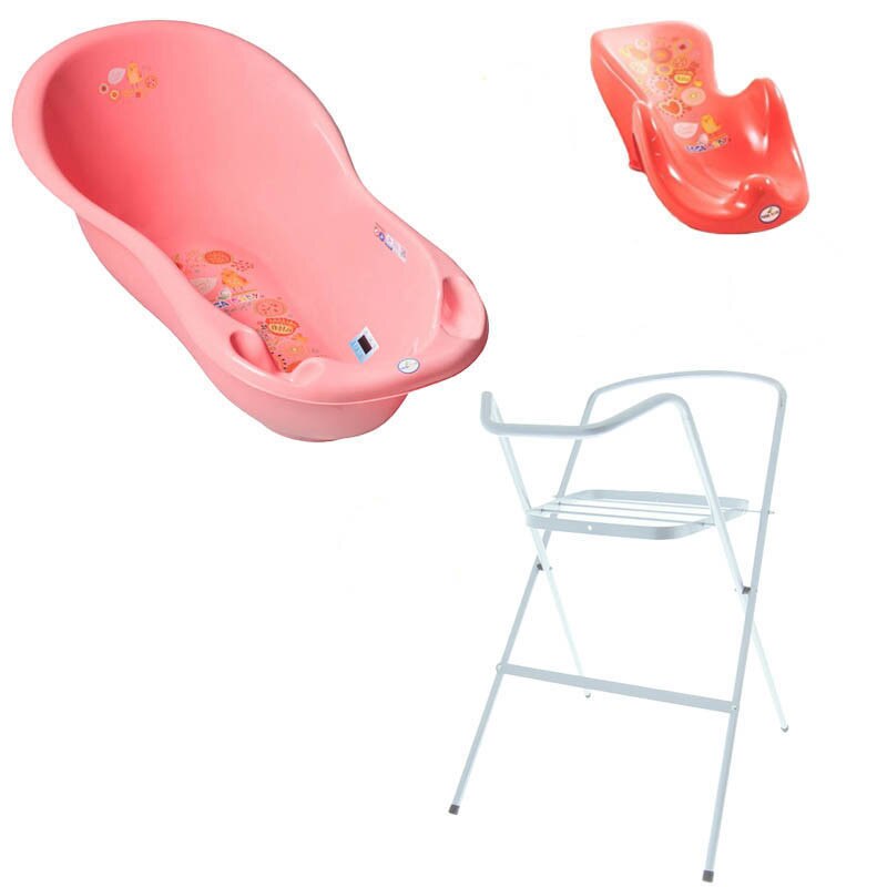 Set pachet cadita portocaliu FL 102 cm + suport anatomic si suport metalic