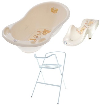 Set pachet cadita alb Ursulet + suport anatomic si suport metalic Set pachet cadita alb Ursulet + suport anatomic si suport metalic