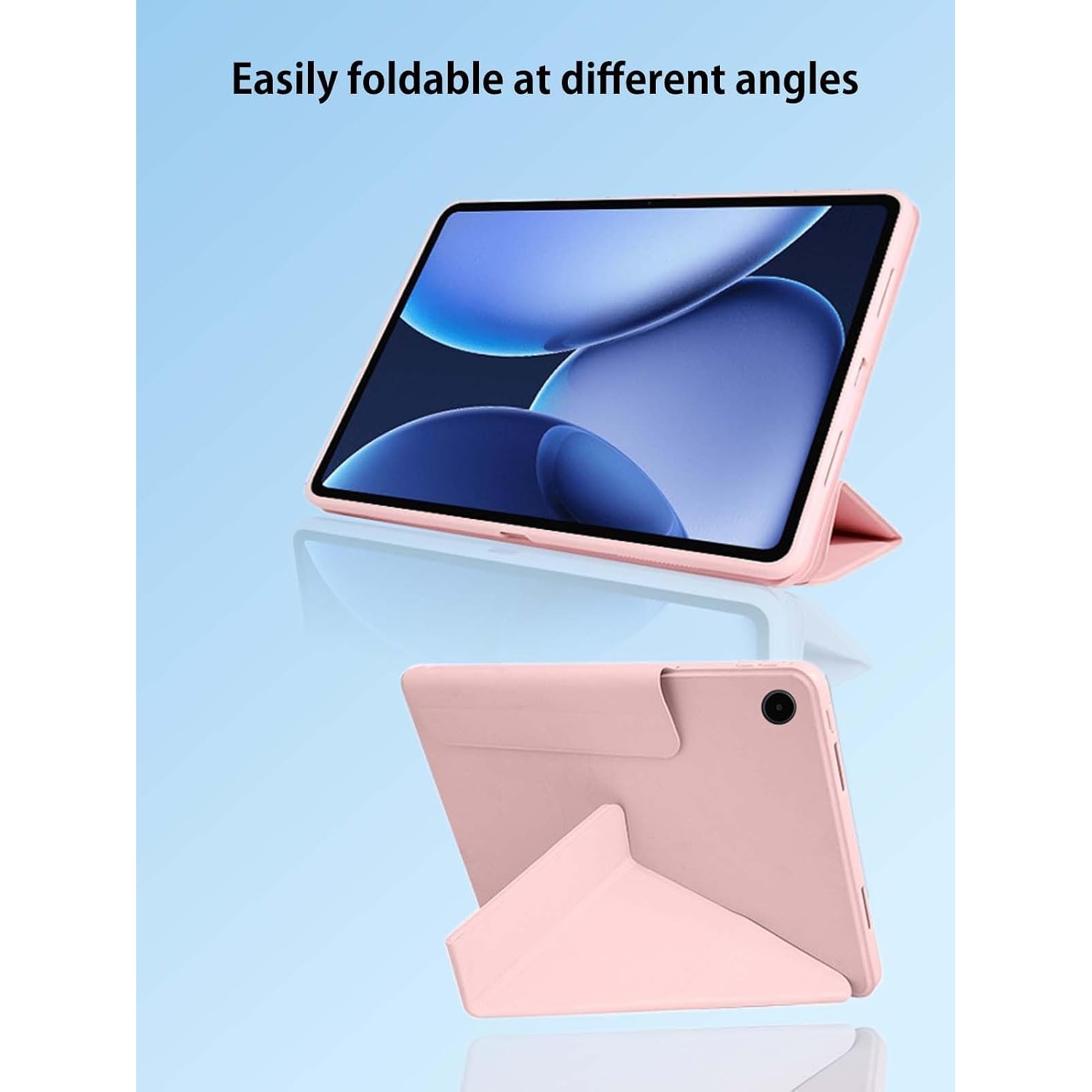 Husa tableta, pentru 11th generation, roz, 11x10.9 inch, magnetica, cu suport creion si 4 unghiuri de sustinere