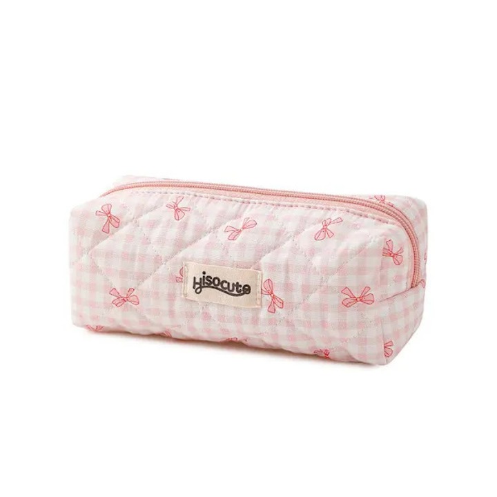 Penar textil, model carouri si funda, roz, 20x10x5cm