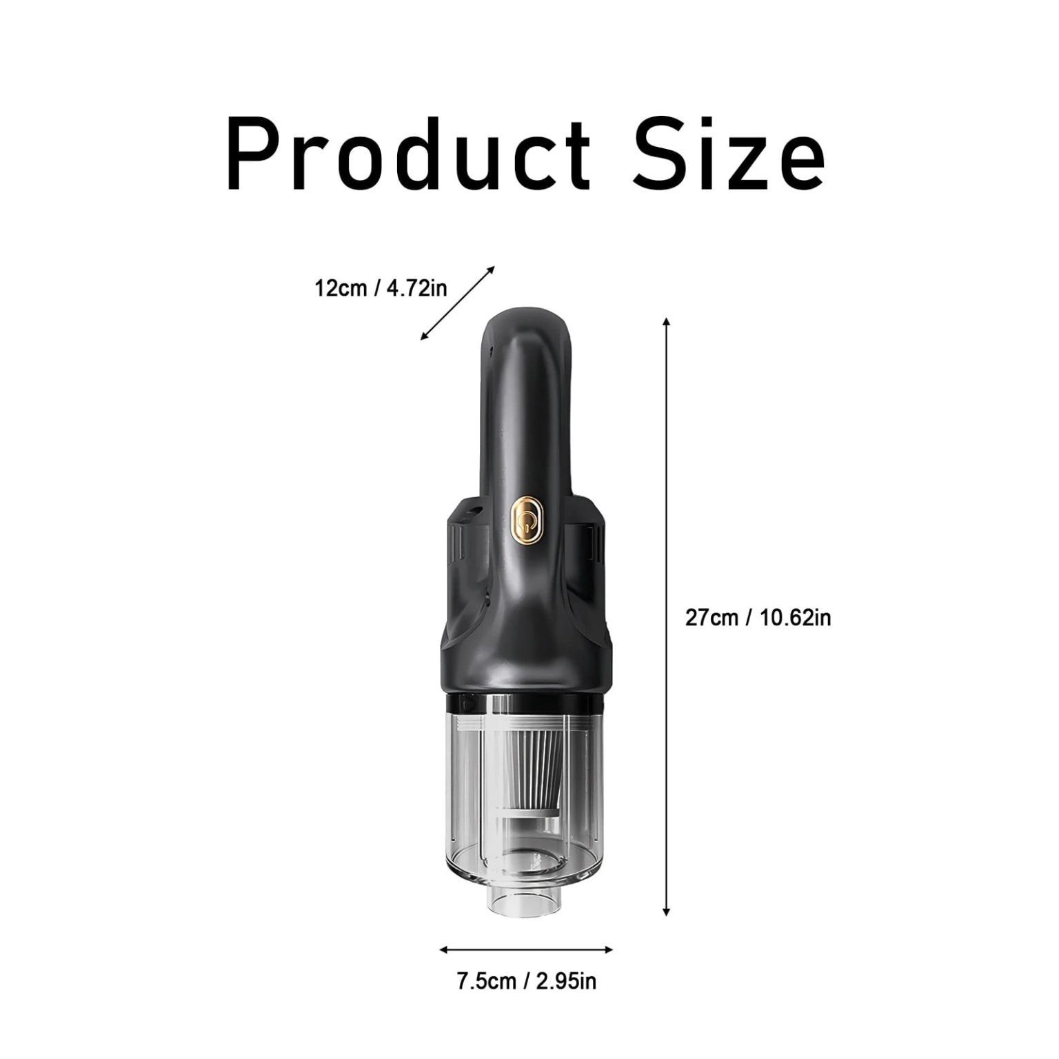 Aspirator vertical fara fir, putere 50.000Pa, negru, compact, 1.2kg