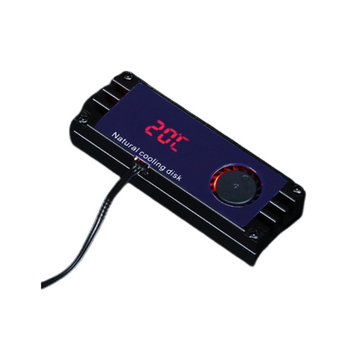 Cooler M.2 SSD negru cu afisaj temperatura