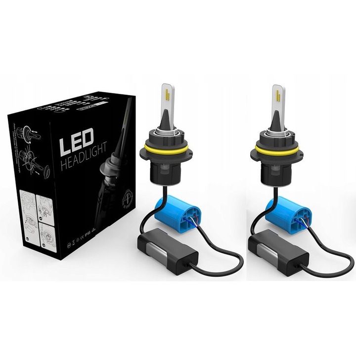 Set 2 Becuri Auto LED B6 HB5 9007, 48W, Alb, Mini